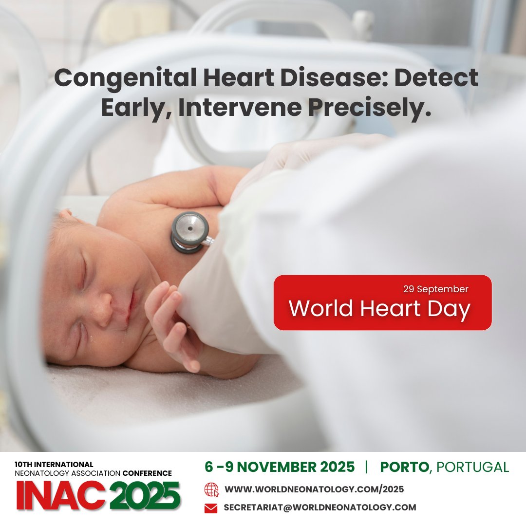 Congenital heart defects are among the most critical conditions faced in neonatal care—demanding both clinical precision and early intervention.
🎟️ Register here : worldneonatology.com/2025/registrat…
#INAC2025 #WorldHeartDay #CongenitalHeartDisease #NeonatalCardiology #Paediatrics #NICUCare