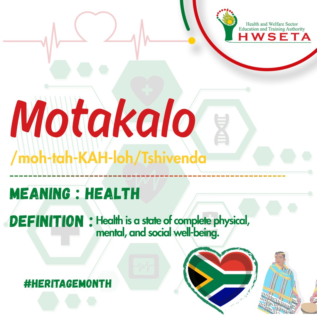No matter the language, health is the foundation of our wellbeing. This Heritage Month, HWSETA celebrates the richness of our diversity as we highlight one word that matters in every community – health! 🫶

#HeritageMonth #Health #HWSETACares