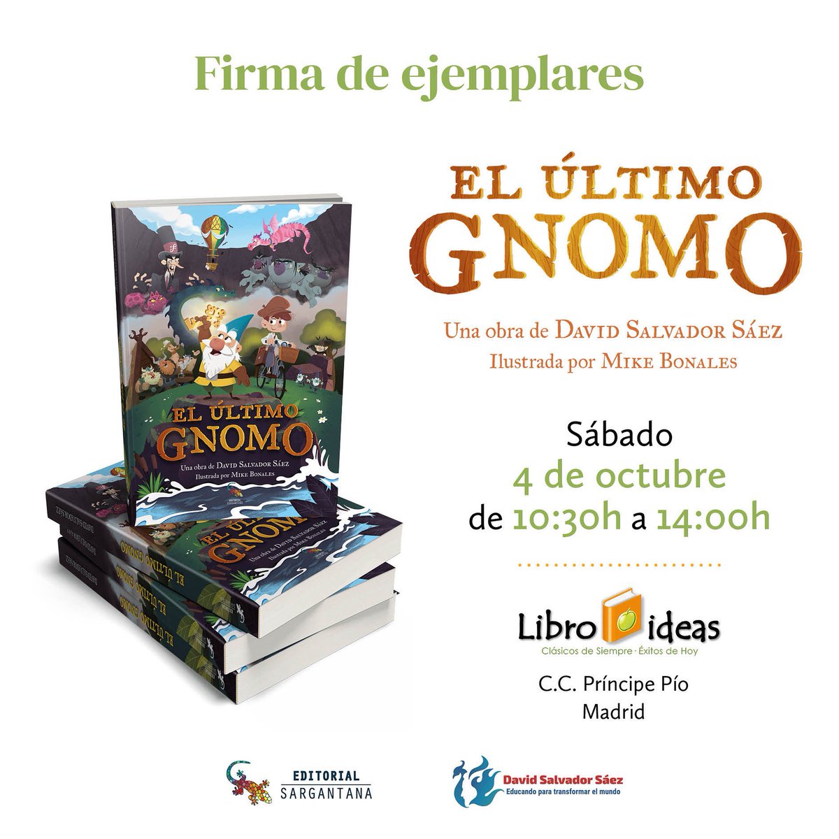 🇪🇸𝗠𝗮𝗱𝗿𝗶𝗱 𝟮𝟬𝟮𝟱🇪🇸

⭐️Atención a todos mis lectores de Madrid‼️

👉🏻El sábado 4 de octubre estaré en la capital del castellano en el mundo presentando y firmando mi obra de LIJ titulada &lt;&lt;El último Gnomo&gt;&gt;.

<a href="/LibroIdeas/">Libro Ideas</a> 

#davidsalvadorsáez #elúltimognomo #madrid