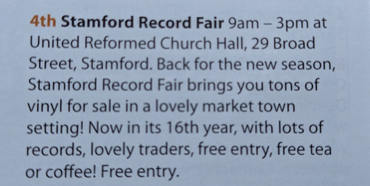 StamRecordFair's tweet photo. Thanks to @thevillagediary for inclusion of #Stamford #Recordfair in the latest issue. Saturday October 4th, kids... https://t.co/7kByiP0HtQ