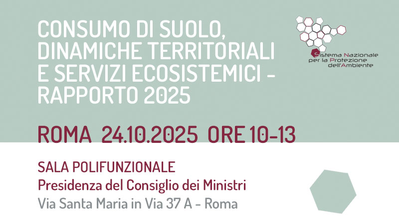 Il 24 ottobre sarà presentata l’edizione 2025 del #Rapporto “Consumo di #suolo, dinamiche territoriali e servizi ecosistemici”, a cura dell' #SNPA. #SaveTheDate
Maggiorni info👉snpambiente.it/notizie/prodot…