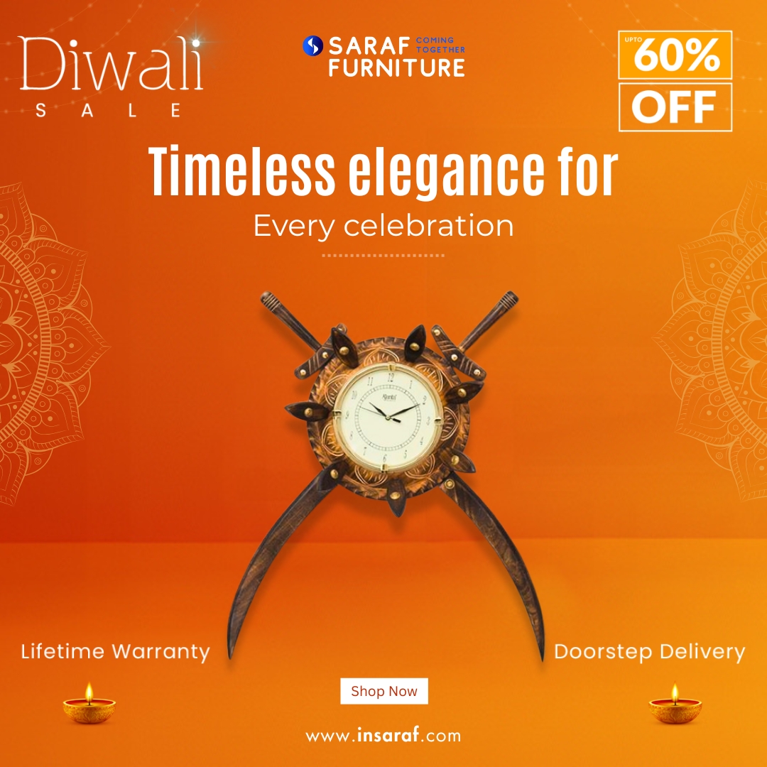 Saraffurniture's tweet image. “Add a finishing touch to your festive décor with statement wall clocks.”
#WallClockDesign #SarafFurniture #FurnitureWithSoul #HomeWithSaraf #SolidWoodStories