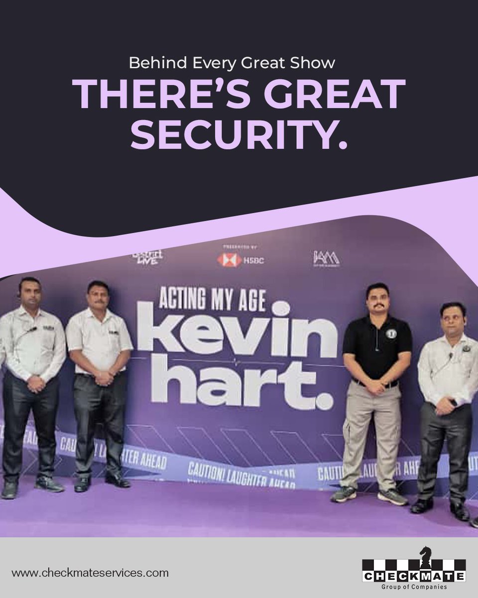 Comedy creates memories. We make sure they’re worry-free.

Laughter takes the stage, while Checkmate Services ensures safety behind the scenes.
Proud to be securing Kevin Hart: Acting My Age live show.
#CheckmateSecurity #EventSecurity #LiveShowSecurity #KevinHartLive