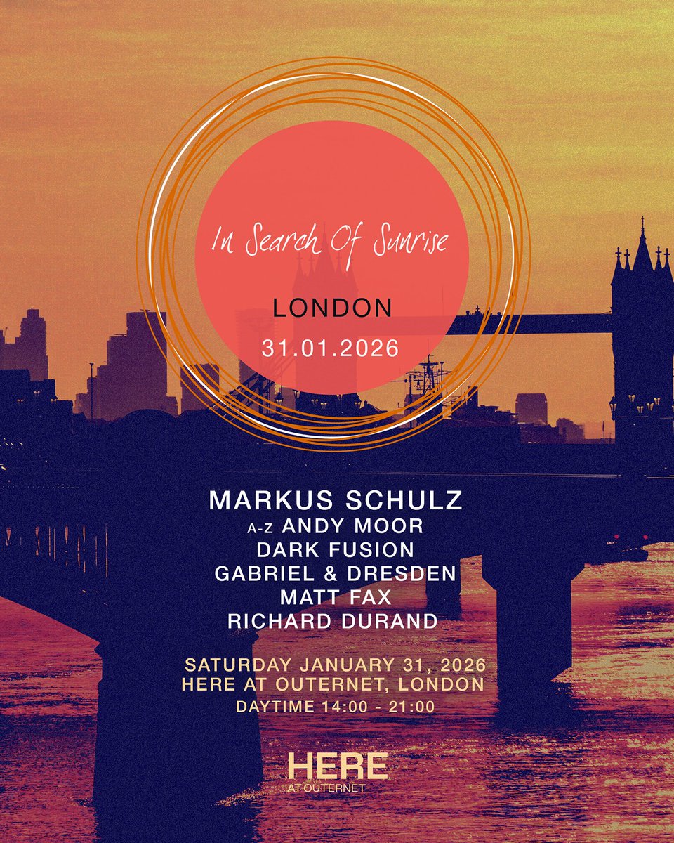 After a decade, In Search Of Sunrise returns to London stronger than ever. With over 50% of tickets already sold, don’t wait to secure yours for Saturday, January 31st, 2026, at Here at Outernet, featuring ISOS-themed sets from Markus Schulz &amp; more.
isoslondon.com