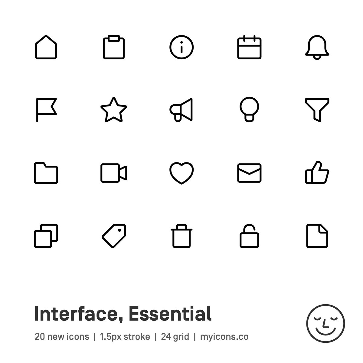 ✨ +20 new Interface, Essential line icons

Check out the full icon library (15,500+ icons in total)

✨ myicons.co

💫 Free update ⚡ Growing pack