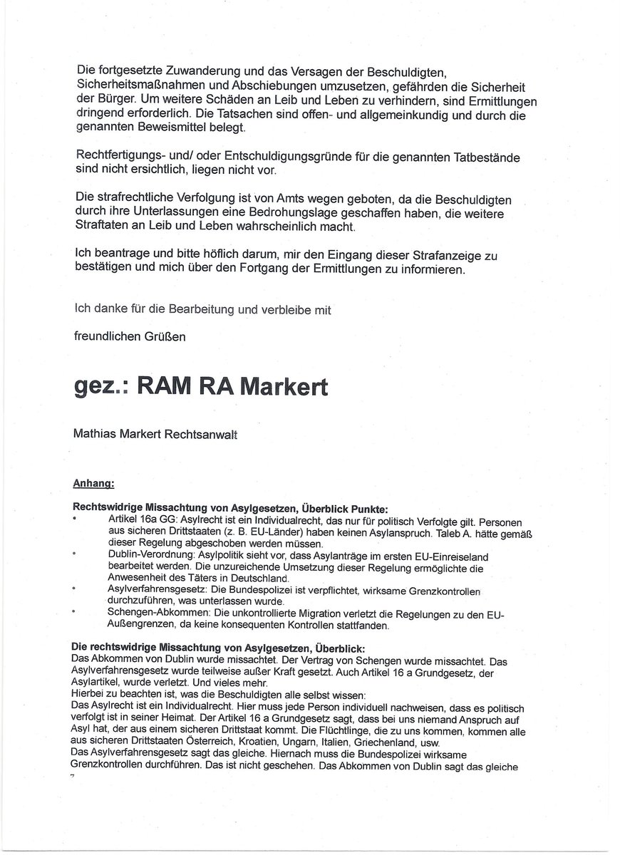 Die Todesfahrt des Taleb A. letztes Jahr an Weihnachten in Magdeburg.
Ich habe Strafanzeige gestellt gegen Bürgermeisterin Borris, Innenminister Stahlknecht, Ministerpräsident Haseloff, alle Sachsen-Anhalt, wg. Verantwortung strafrechtlich Terroranschlag Magdeburg Weihnachtsmarkt