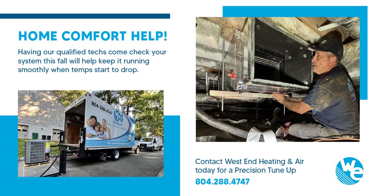 HVACRichmondVA's tweet image. Now is the perfect time to sign up for our Precision Tune-Up! The cold winter temps aren't far away, our expert technicians are here to ensure that you and your family stay warm this winter! How Can WE Help?
#hvac #RichmondVA #howcanwehelp #HVACLife #glenallen #HVACPros #home