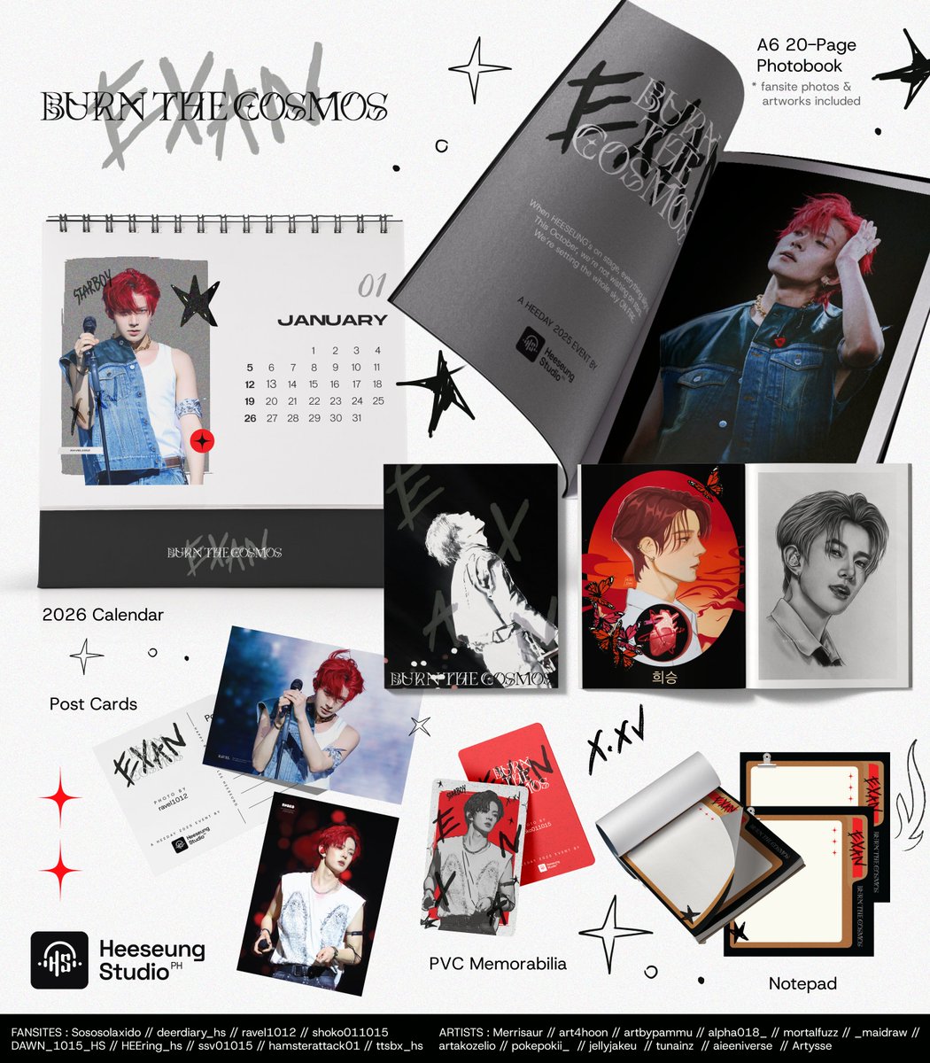 🌠 𝐄𝐕𝐗𝐍 // 𝐁𝐔𝐑𝐍 𝐓𝐇𝐄 𝐂𝐎𝐒𝐌𝐎𝐒: 𝐄𝐗𝐂𝐋𝐔𝐒𝐈𝐕𝐄 𝐊𝐈𝐓 𝐑𝐄𝐕𝐄𝐀𝐋 🌠

The COSMOS PACKAGE comes with special inclusions exclusive to this celebration.

💫 What’s included:
⟢ 2026 Calendar
⟢ Notepad
⟢ PVC Memorabilia
⟢ Postcards
⟢ Mini Photobook

Only a few