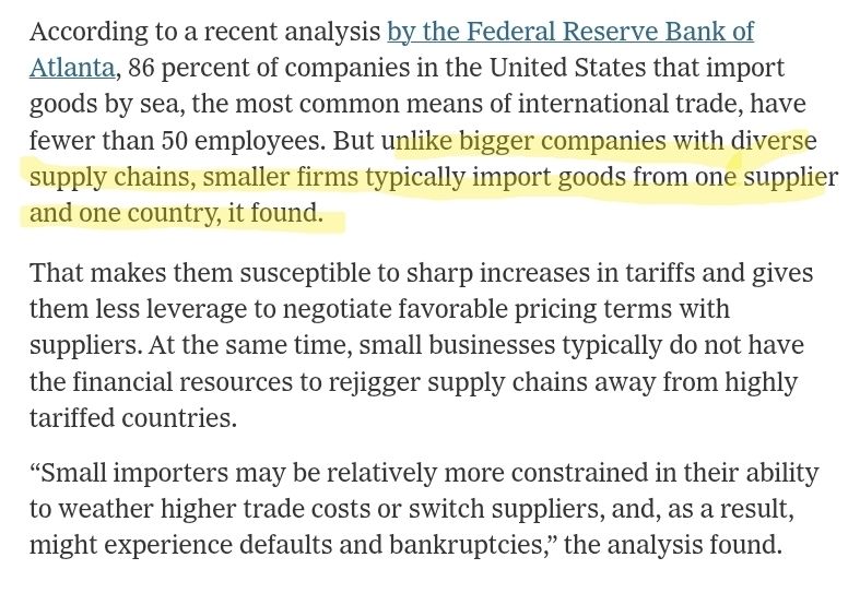 scottlincicome's tweet photo. "Small Businesses Wither Under Trump’s Tariffs: ‘It’s Hard to Breathe’" https://t.co/1BSEuLwnHF
"It’s difficult to have to survive because of poor policy,” https://t.co/trmIy1372P