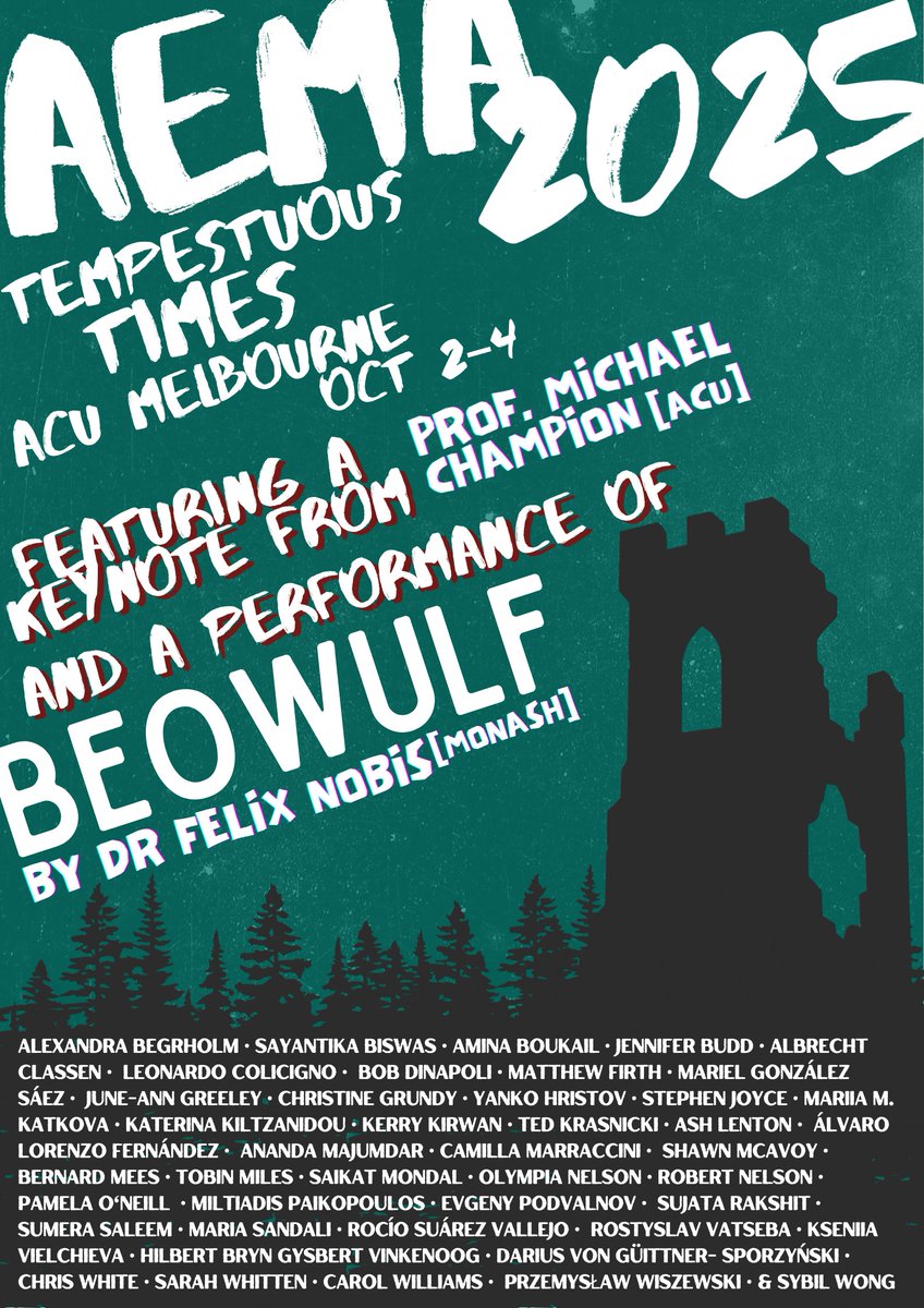Always wanted my name on a gig poster (even if only in the tiny print) Registration for AEMA 2025 is now open, with online registration starting from just $10 AUD (that's just £4.88, €5.59, or $6.54 US):

aema.org.au/conference-reg…