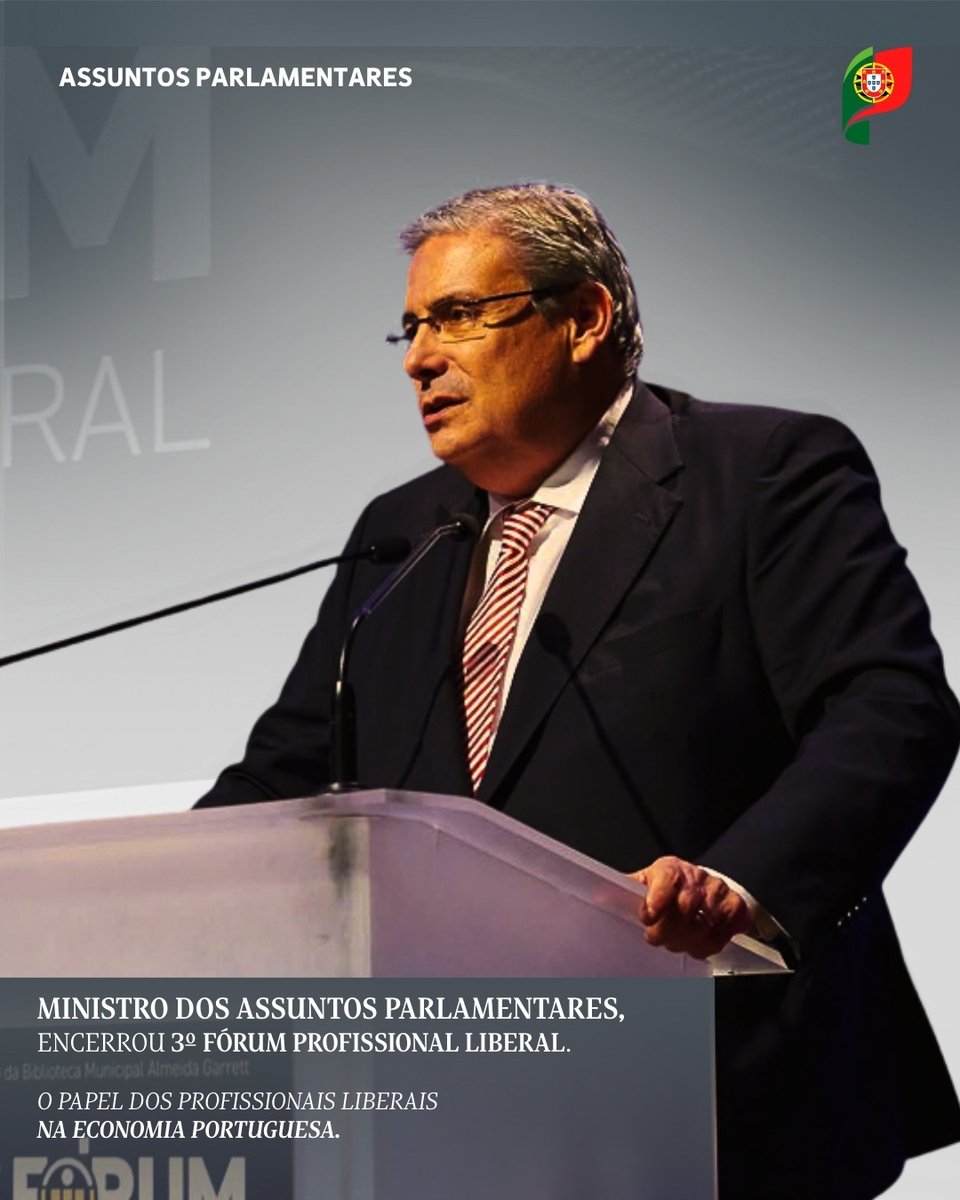 aparlamentares's tweet photo. Ministro dos Assuntos Parlamentares marcou presença no 3.º Fórum Profissional Liberal.
“O Papel dos Profissionais Liberais na Economia Portuguesa.”

#PortugalComFuturo #CarlosAbreuAmorim #GovernoXXV #AssuntosParlamentares https://t.co/pr1Y716ima