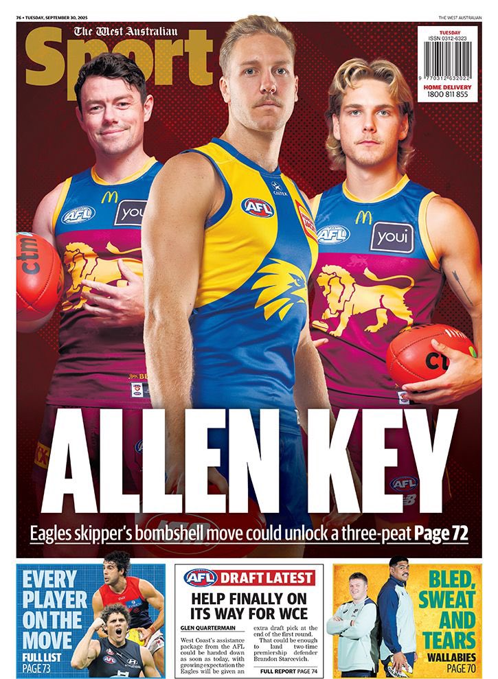 The back page of tomorrow’s <a href="/westaustralian/">The West Australian</a> 

<a href="/TheWestSport/">The West Sport</a>