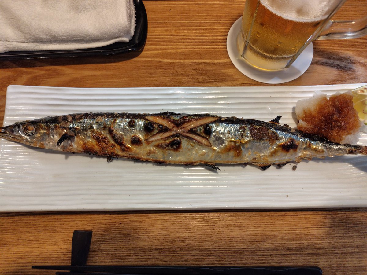 bar_request's tweet image. 9月中にサンマ食べられてよかった

すず木
