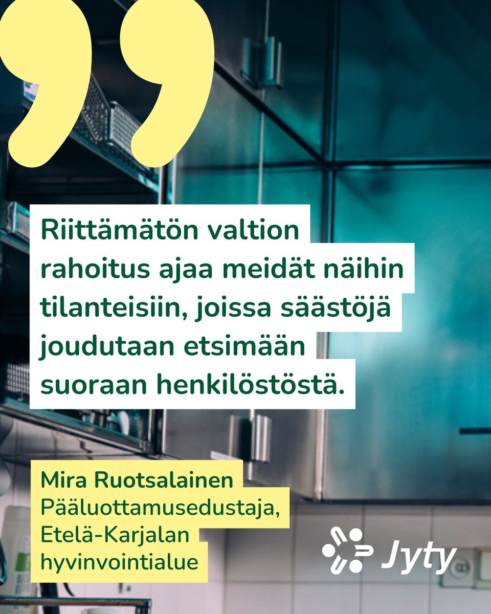 ☔ "Ensimmäinen reaktio: shokki ja järkytys"

Etelä-Karjalan hyvinvointialueella alkaa uudet yt-neuvottelut henkilöstön vähentämiseksi.

"Rahoituksessa ei ole otettu riittävästi huomioon alueiden ominaispiirteitä."

🔗 Lue lisää: jytyliitto.fi/etela-karjalan…

#jyty #hyvinvointialueet