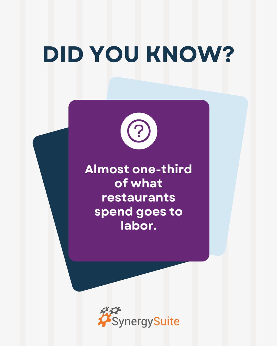 SynergySuite's tweet image. Labor = big expense + big opportunity. 👨‍🍳
Align schedules with sales → steady costs + happy teams 🙌
That’s #RunSmarter 🚀

#SmartOps #HospitalityStrong