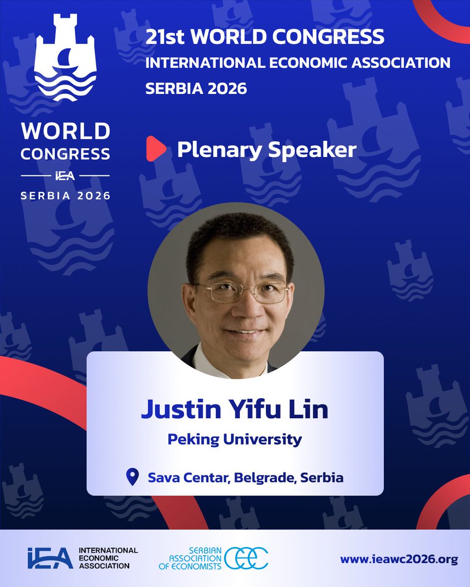 Plenary panel: The New Global Economic Order (NEO)  

Featuring plenary speaker Justin Yifu Lin
(Peking University)

More about the Congress: ieawc2026.org