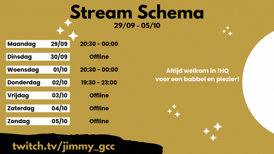 JIMMY__gcc's tweet image. Een nieuwe week, een nieuw stream schema!
Iedereen welkom voor pure chaos zowel in chat als gameplay!
Twitch.tv/jimmy_gcc
#twitch #streamer #vlaamsestreamer