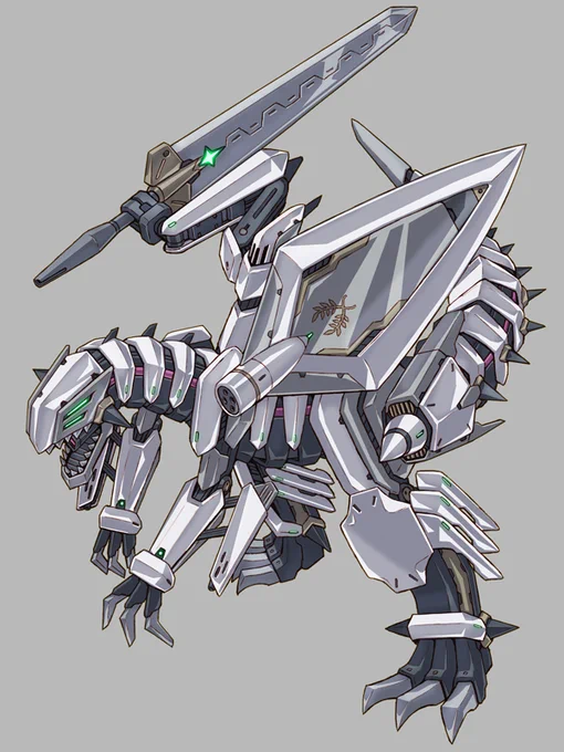 剣盾装備な機竜いいですよねーって事で描かせて頂きました。