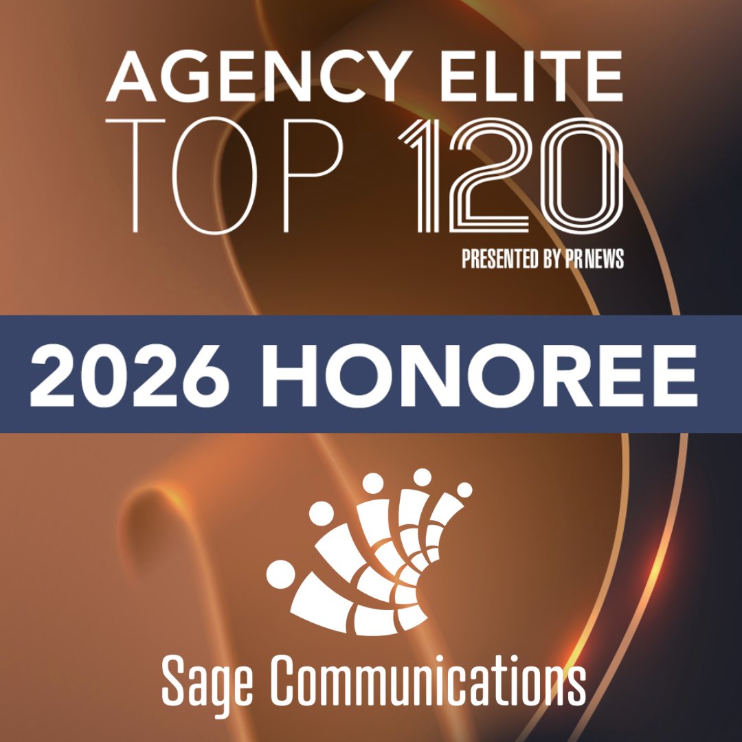 Sage Communications has earned a spot on the 2026 @PRNEWS Agency Elite Top 120! 🏆

This distinction recognizes Sagers' dedication to creativity, strategy and impact in PR and communications. We're proud to be included among so many industry leaders! 🎉 

chiefmarketer.com/event/2026-age…