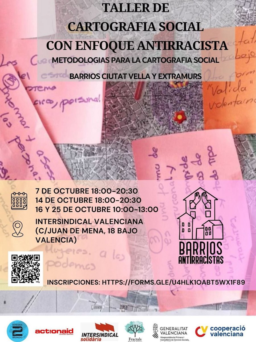Intersindical Solidària et convida a participar en aquest TALLER D’ANTIRACISME que organitza l'ONG Aliança per la Solidaritat.

📅 Dimarts dia 7 d'octubre de 2025.

🕣 A les 17:30 hores.

🏬 Lloc: Carrer Juan de Mena, 18
forms.gle/U4hLk1oAbt5WX1…