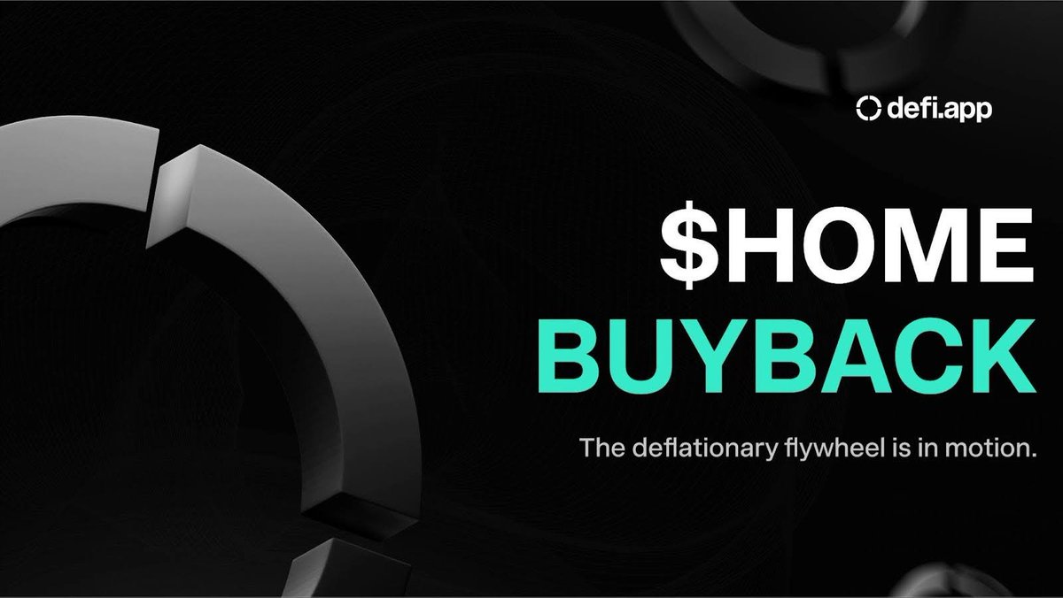 Defi App bought back another 2.1M HOME.

We keep buying back 150% of Bonus HOME emissions.

More users → higher volume → More buybacks

Check tx hash on the next post: