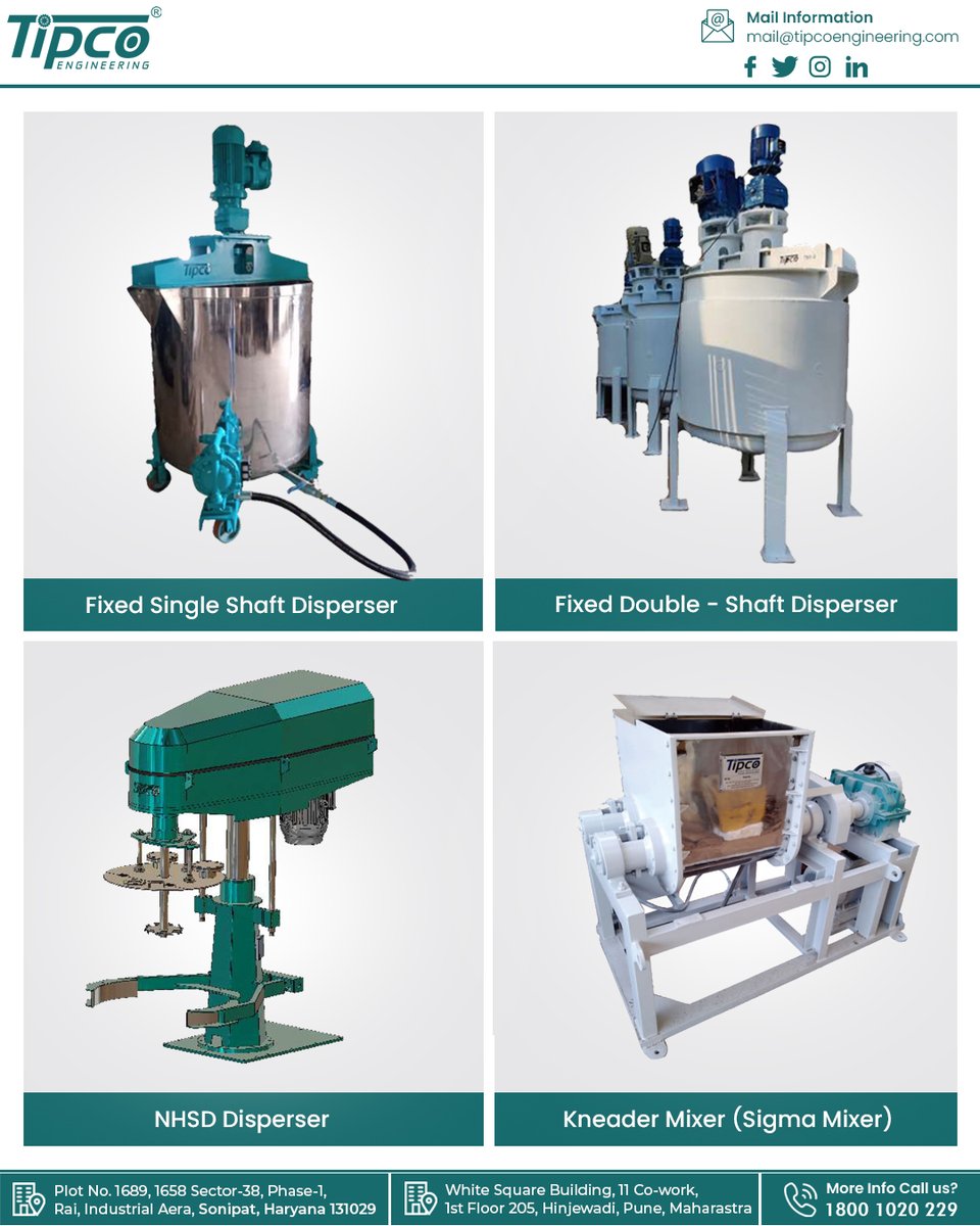 tipcoengineer's tweet image. Tipco’s #Disperser & Mixing Series is designed to deliver high-speed dispersion and uniform mixing for industries that demand #excellence. From paints to chemicals – we bring innovation to every batch.
📞 Call us at 1800 1020 229 
.
.
#manufacturingexcellence #Mixing #machine