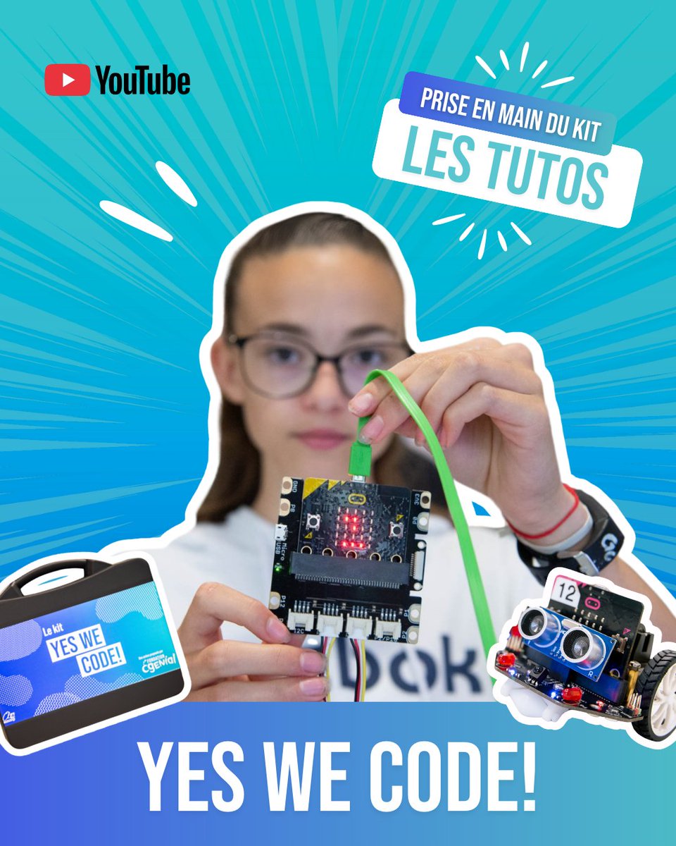 Fond_CGenial's tweet image. 🚀 Enseignants ayant rejoint l'aventure #YesWeCode cette année : découvrez nos tutos vidéo pour une prise en main simplifiée du kit !
👉 Abonnez-vous à notre chaîne YouTube pour ne rien manquer.
#CGénial #Numérique #Éducation
🔗youtu.be/r2t632An67w