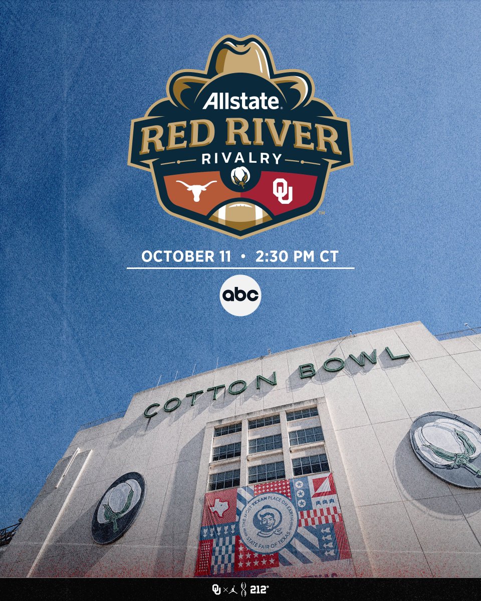 The Allstate Red River Rivalry will air on ABC 📺