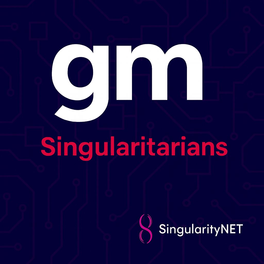 SNET_Ambassador's tweet image. GM Singularitarians!

#SingularityNET #DecentralizedAI #AIForGood #Web3 #AGI