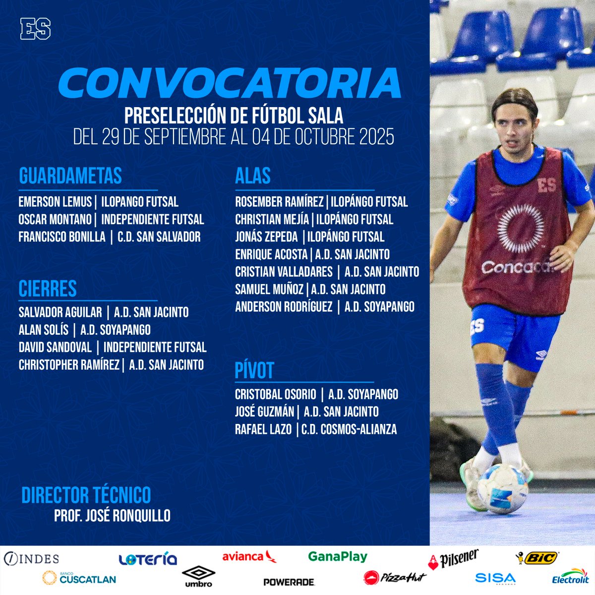 ⚽️🔥 | ¡Seguimos trabajando!

La Preselección de Fútbol Sala 🇸🇻 inicia su tercera semana de preparación rumbo a los Juegos Centroamericanos 💪🏆

#ElSalvador #Futsal #LaSelectaDeSala
