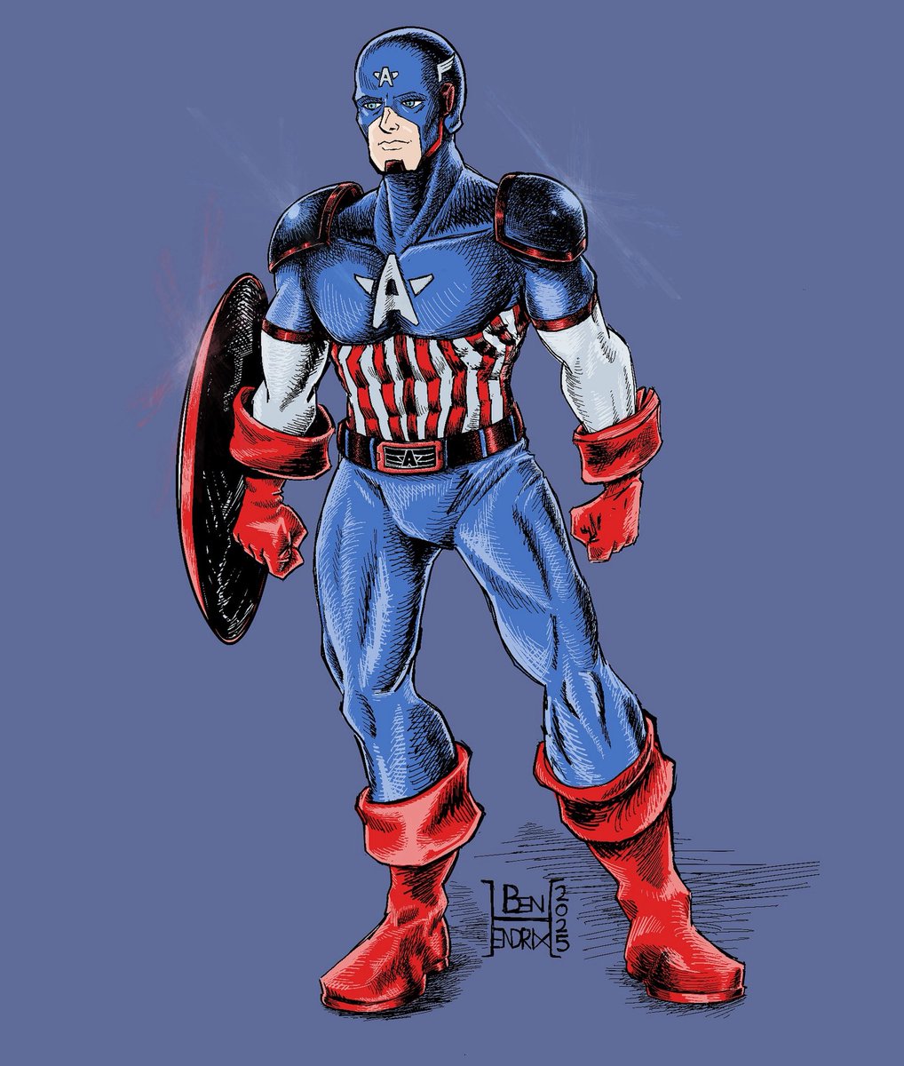 Captain America drawing I did a little while ago. Played around with the logo a bit and gave him cool shoulder pads

#marvel #captainamerica #digitalart #fanart #superheroes #procreate #comics