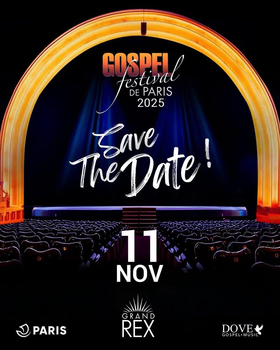 CRC_Inter's tweet photo. Le rendez-vous incontournable revient !

📅 Gospel Festival de Paris 2025

🎶 Un moment unique de louange, d’unité et d’émotion à vivre ensemble.

📍 Grand Rex – Paris
🗓️ 11 novembre 2025

#GospelFestivalDeParis #Gospel #GrandRex #savethedate #concert https://t.co/SsanG4GACV