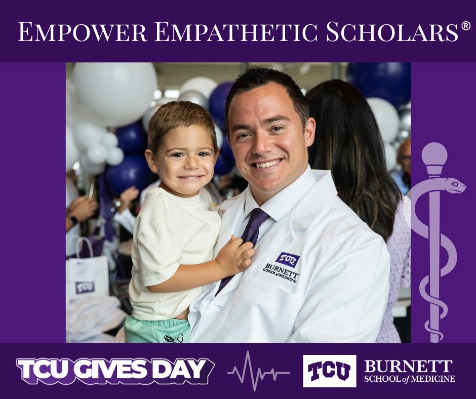 Our students don’t just care for patients — many already care for family. 🩺💜 Parents, siblings, caretakers → bringing their whole hearts to medicine.

Support them this #TCUGivesDay (Oct. 7–8) → bit.ly/3HTaMHt
#BurnettMedTCU #EmpatheticScholars  #CaregiversInMedicine