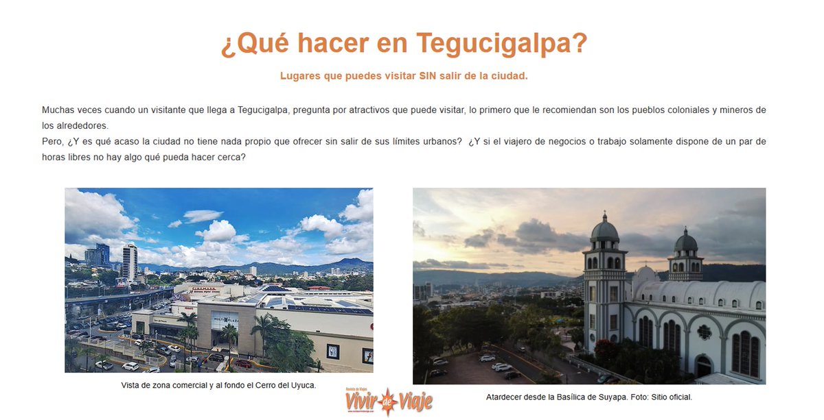 hkretschmer's tweet photo. Si viajas a #Tegucigalpa, #Honduras, y tienes algo de tiempo libre puedes visitar algunos de los lugares mencionados en la nota  de #revista #vivirdeviaje.
La capital de Honduras tiene mucho que ofrecer!

https://t.co/naFadapj71

#turismo #Tegus @IHToficial #Viajes https://t.co/RYrDZeCXEq