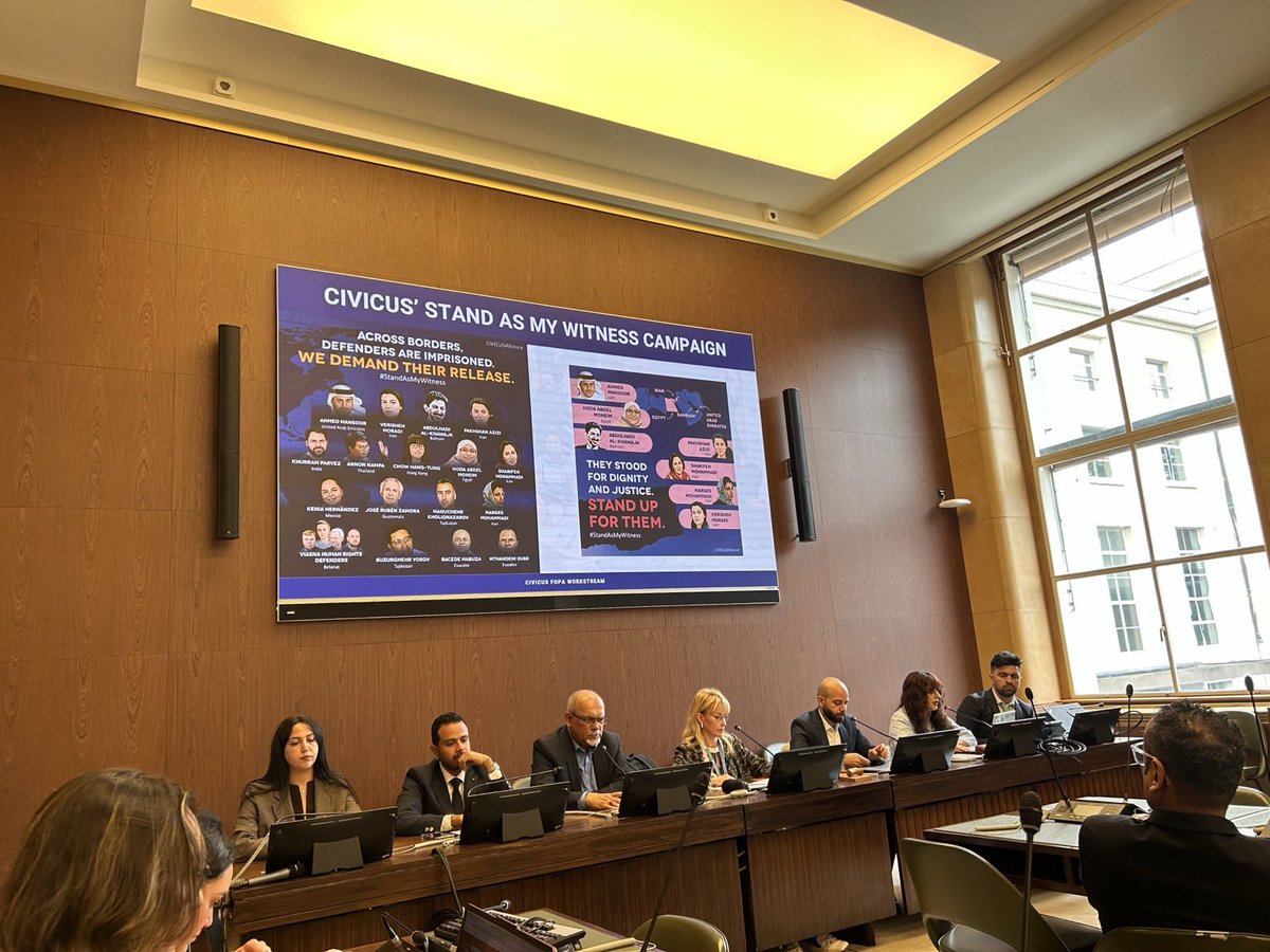 During our side event at #HRC60, our Exec. Director Dima Samaro spoke about how tech crushes #civic space in #MENA: drones monitor protests in #Tunisia, tracking apps control movement in #Bahrain, &amp; an AI kill switch operates in #Gaza.

Read our summary⬇️
skylineforhuman.org/en/news/detail…