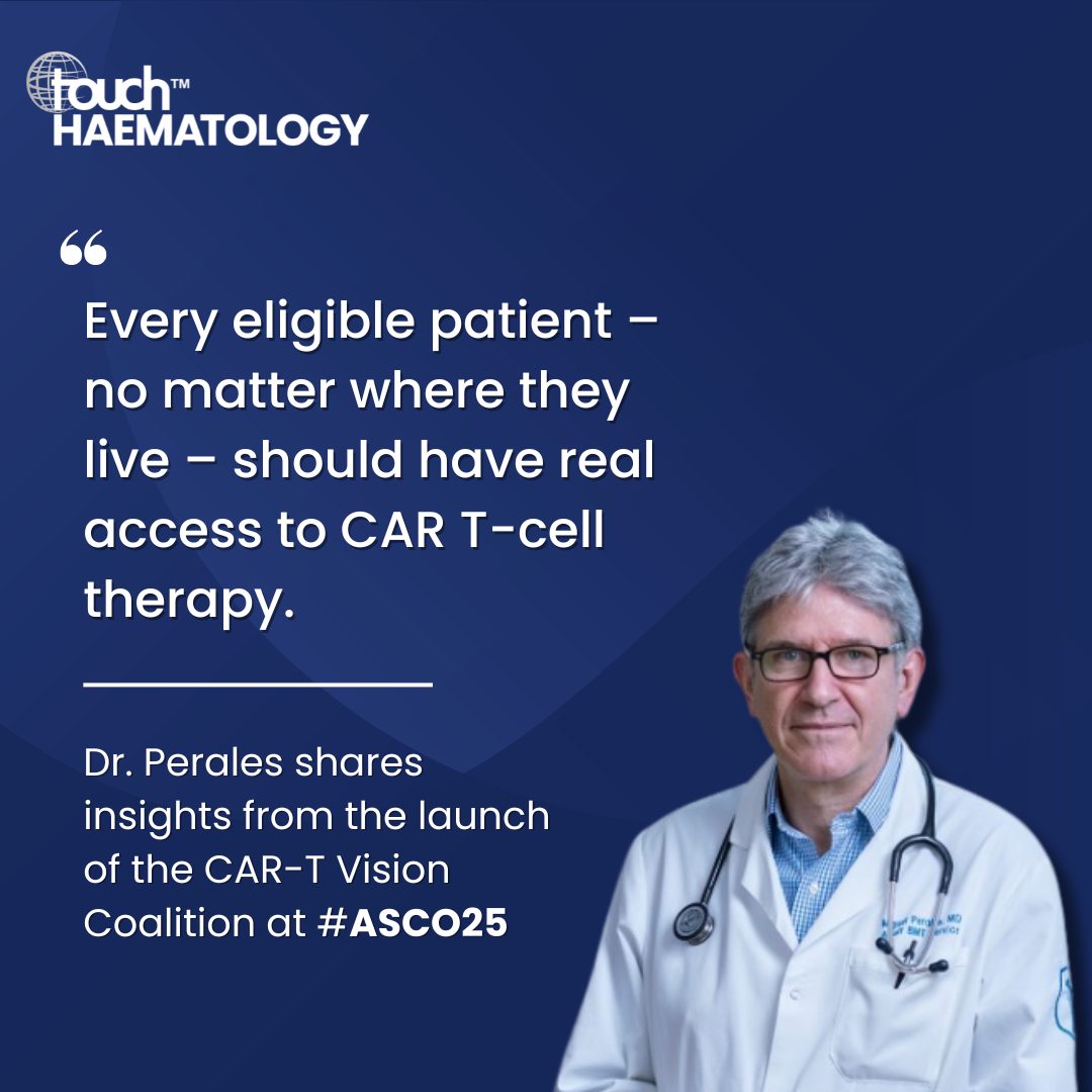 touchHEMATOLOGY's tweet image. 📢 #ASCO25: Expanding Access to CAR T-Cell Therapy

CAR T-cell therapies are transforming outcomes for patients with advanced blood cancers, yet only 2–3 in 10 eligible patients currently receive treatment.

At ASCO 2025, the CAR T Vision Coalition was unveiled, aiming to double