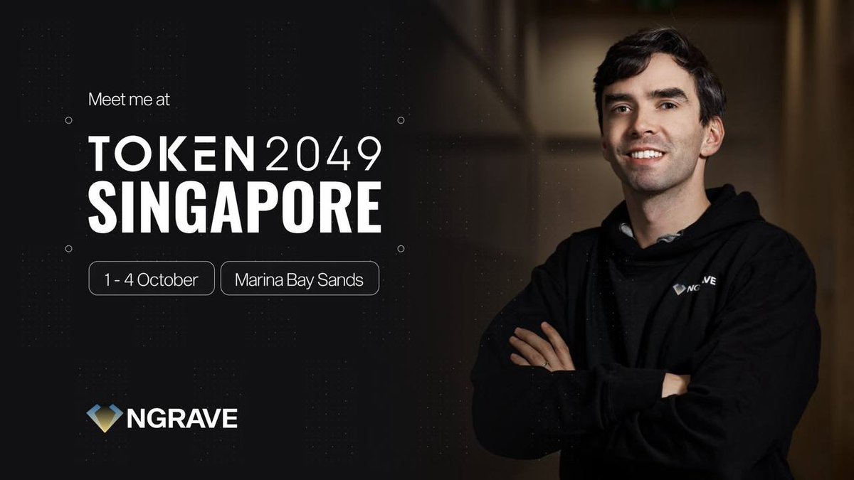 Heading to <a href="/token2049/">TOKEN2049</a> in Singapore.

At <a href="/ngrave_official/">NGRAVE</a>, we've built the world's coldest wallet.  Love connecting with leaders working on crypto's biggest problems.

Self-custody is the future. 
DM me if you'll be around.
