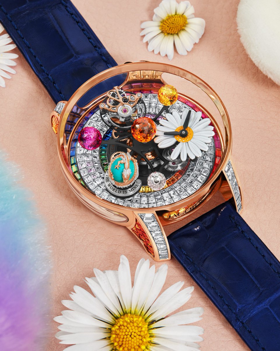 _Jacobandco's tweet image. The Astronomia Solar G-Dragon, created with @xxxibgdrgn, is a personal statement and a masterpiece of craftsmanship. Every detail — from the turquoise Earth and rose gold dragon to the daisy dial and engraved caseback — embodies his signature style and deeper meaning.…