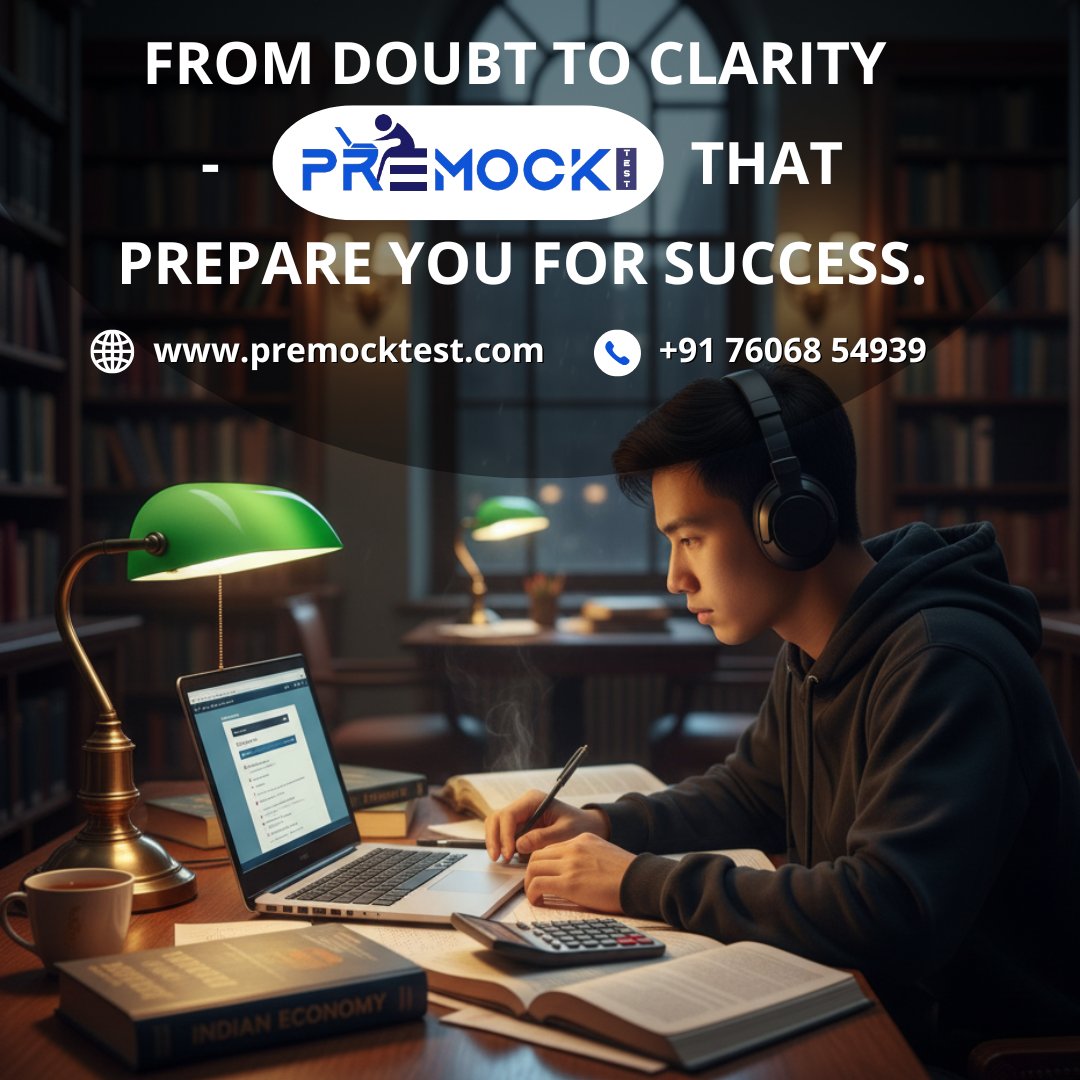 PremockT90018's tweet image. From doubt to clarity – Online mock tests that prepare you for success.
#OnlineMockTest #MockTest2025 #ExamPreparation #GovtExamPrep #CrackExams #AllIndiaMockTest #SmartPreparation #OneStepToSuccess #mocktest #RIexam #sscexam #upscexam #opscexam #bankingexam