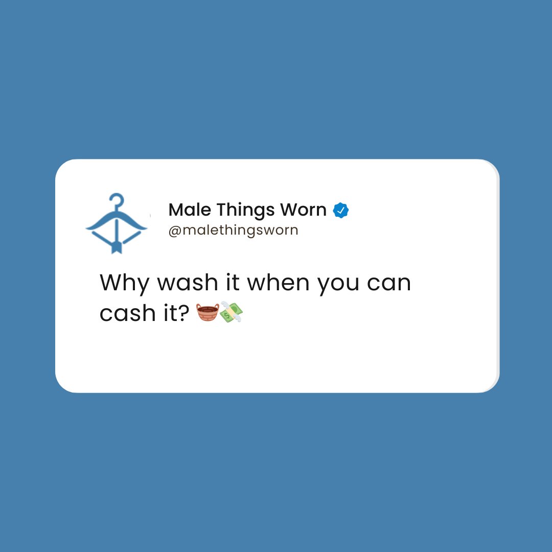 Skip the spin cycle, head straight to SOLD. 😉

#malethingsworn #sidehustle #wornitems #sidehustleideas