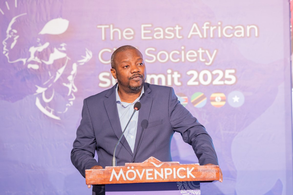 eacsof's tweet photo. “Governance and democracy deficits hold Africa back.”

At #CSOSummit2025, AU-ECOSOCC’s William Carew urged civil society to unite. Rising insecurity and lack of jobs remain citizens’ pressing concerns, and only collective action can build lasting solutions.
 #EACIntegration https://t.co/Ia05WTuiUt