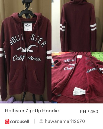 Check out 'Hollister Zip-Up Hoodie', available at PHP 450 on #Carousell: carousell.app.link/RfMnSo4U3Wb
