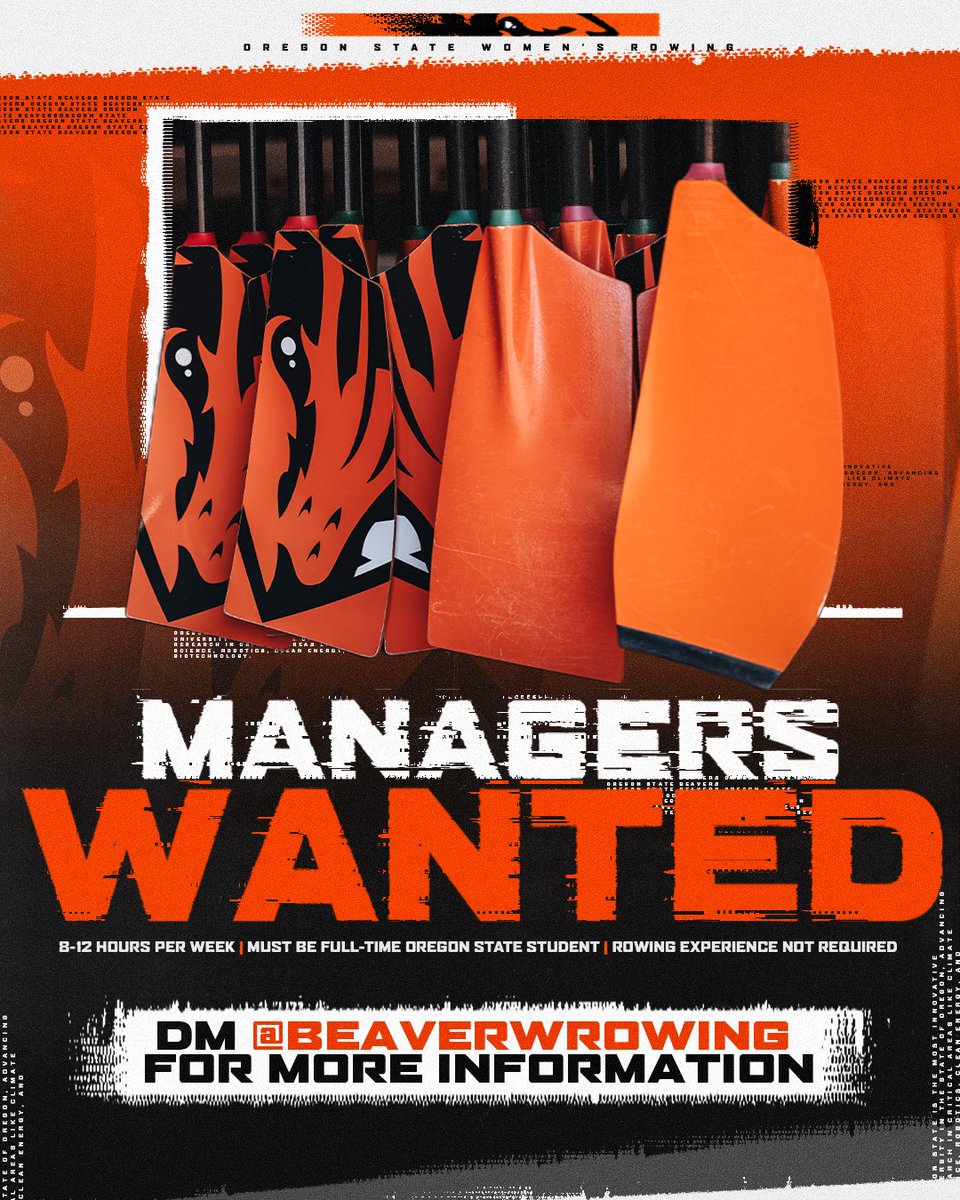 Looking to get involved, build experience and be a part of of something special? We’re looking for some student managers to join the team!

DM us on IG (@beaverwrowing) for more info📲

#GoBeavs x #RowBeavs