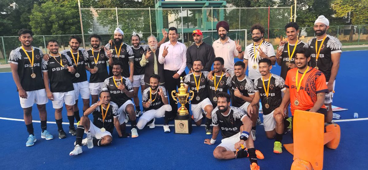 pspbmedia's tweet photo. 🥇 Champions of the Turf! 🏑

Heartiest congratulations to Team PSPB for clinching the title at the All-India KD Singh ‘Babu’ Men’s Hockey Tournament 🏆

A stellar 3️⃣–1️⃣ victory over Services Sports Control Board (SSCB) at the iconic Mohd Shahid Hockey Stadium yesterday! 🔥 https://t.co/Kko8kHrunp