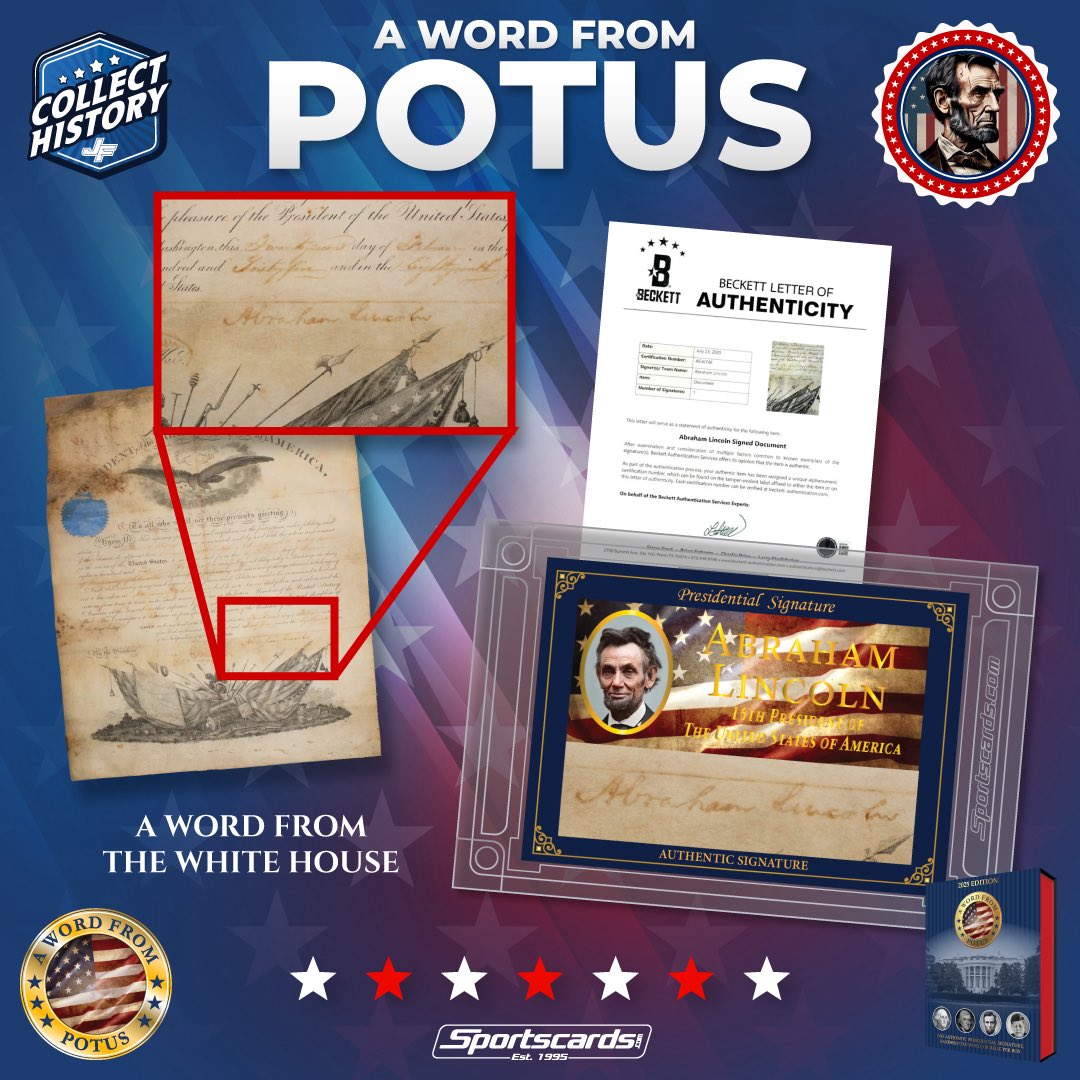 Shipping next month, the 2025 A Word from the President series! All 45 Presidents with Authentic Signatures and Handwritten words built into their trading cards! 

#POTUS
#TradingCards
#Autographs