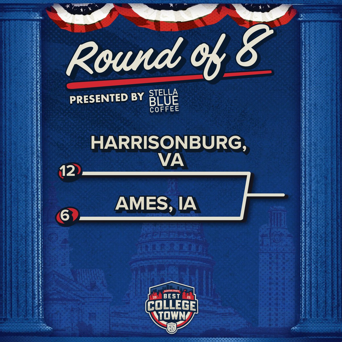 JMUBarstool's tweet image. 🔥 Round of 8 Voting is LIVE 🔥
Harrisonburg isn’t done yet 👀 

Here’s how to keep us alive:
1️⃣ 1 vote = Like this post
2️⃣ 5 votes = Tweet using #HarrisonburgBCT
3️⃣ 10 votes = Vote in the poll on our pinned IG post with @BarstoolU
⏰ Voting ends Thursday at 11:59 EST