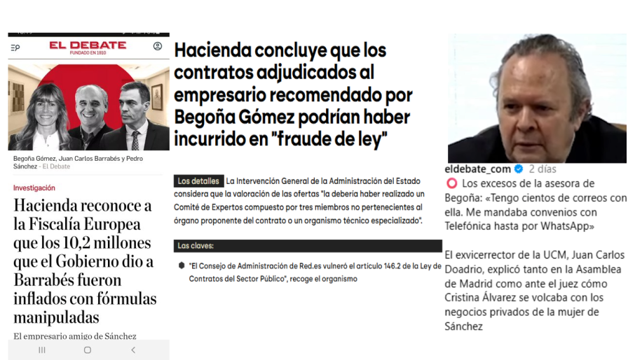 Pues va a ser que Peinado no anda tan desencaminado.
¿Le pedirán perdón algún día los sanchistas que tanto le han calumniado, agredido, insultado y descalificado en defensa de su amo?