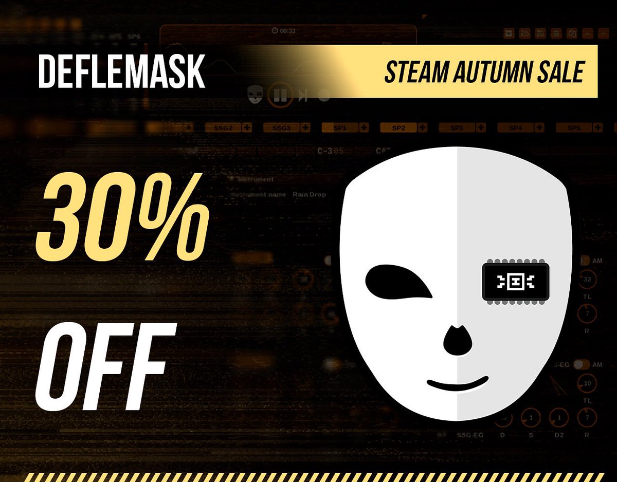 Get DefleMask at 30% OFF until Oct 6th on the Steam Autumn sale! Chiptune for the win 🎮👾🎶️️️️️️

store.steampowered.com/app/2422830/De…