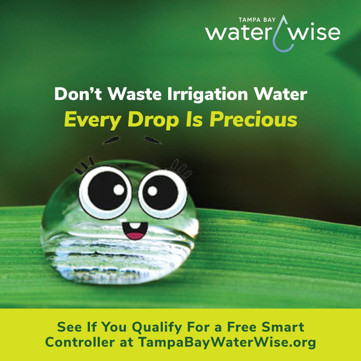 With a smart irrigation controller, you’ll #WaterSmarter with full control of your sprinkler system to avoid wasting precious water all year long.

Click to learn if you qualify for a FREE smart controller from the Tampa Bay Water Wise program today: okt.to/CGwfQH