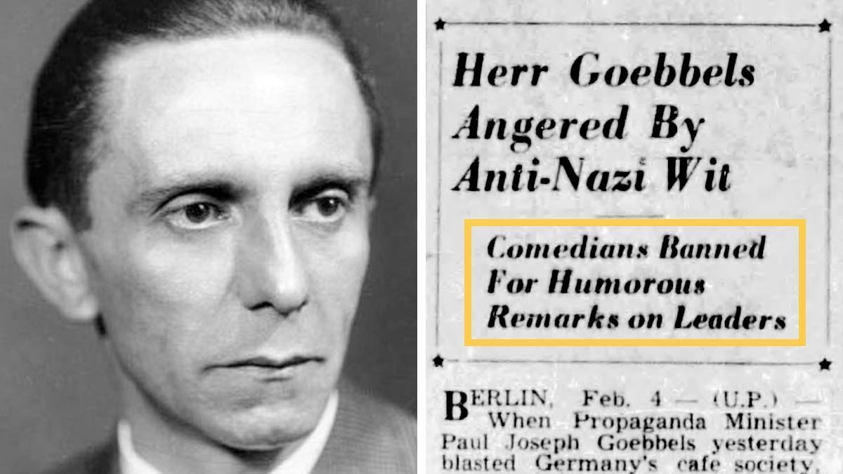 Social media posts claim Joseph Goebbels, the minister of propaganda for the German Third Reich under Adolf Hitler, banned five comedians for joking about the Nazi Party and its leaders. That's true. ✅ snopes.com/fact-check/goe…